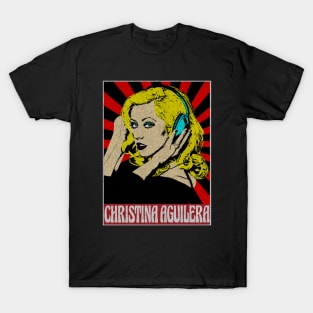 Christina Aguirela Headset Pop Art Style T-Shirt